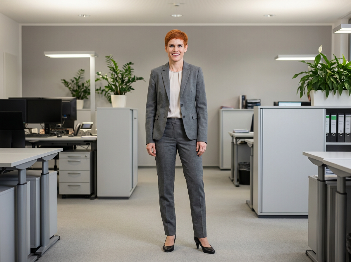 Klassischer Hosenanzug Grau